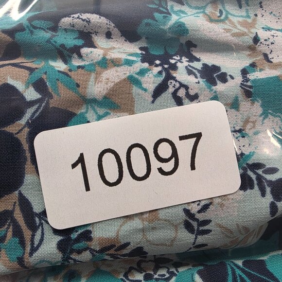 Womens Catherines Teal Blue Floral Print Blouse Button-Front 3/4 Sleeves Size 5X - Picture 6 of 7